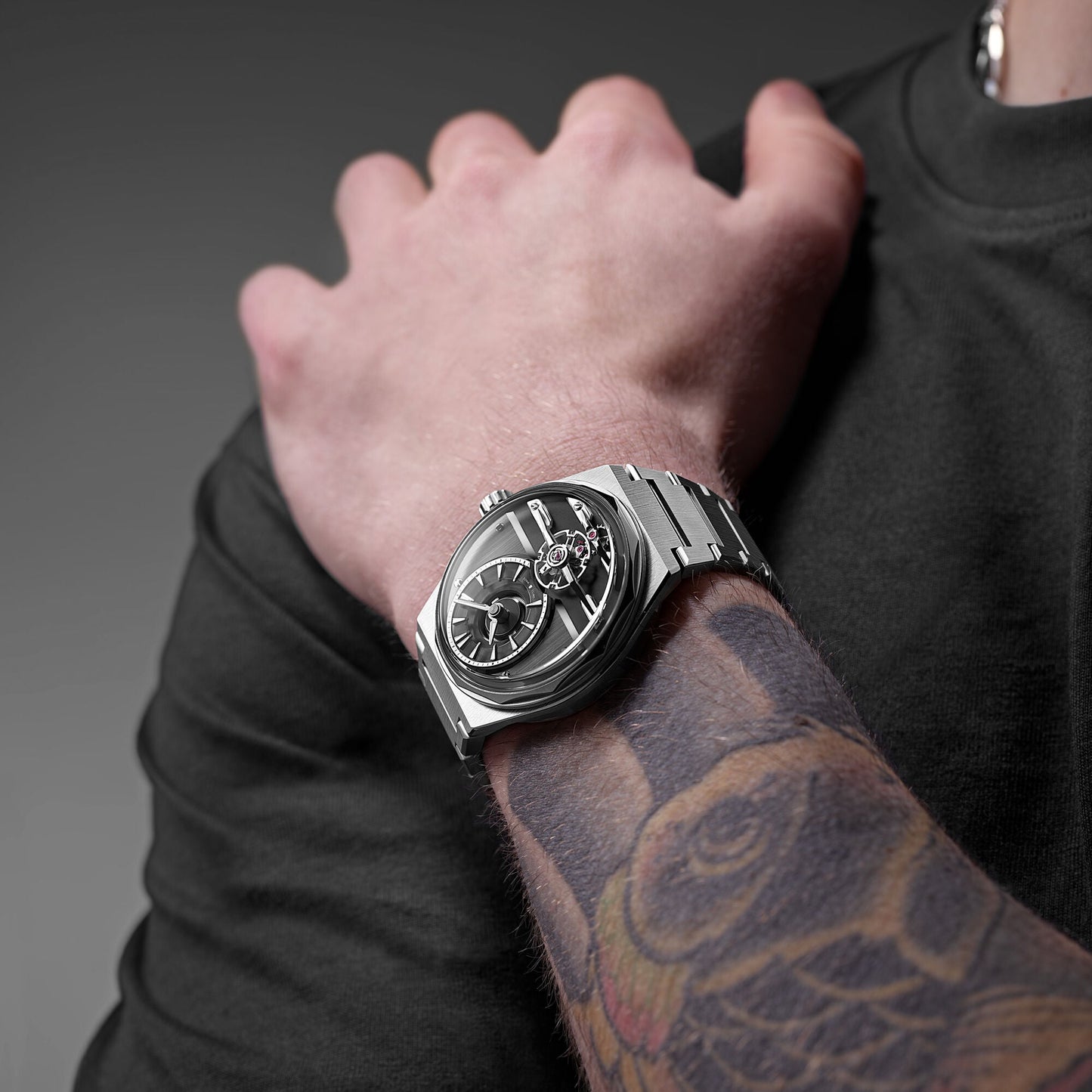 The C12 Loco 41mm Ursa Black Handwound Steel Bracelet