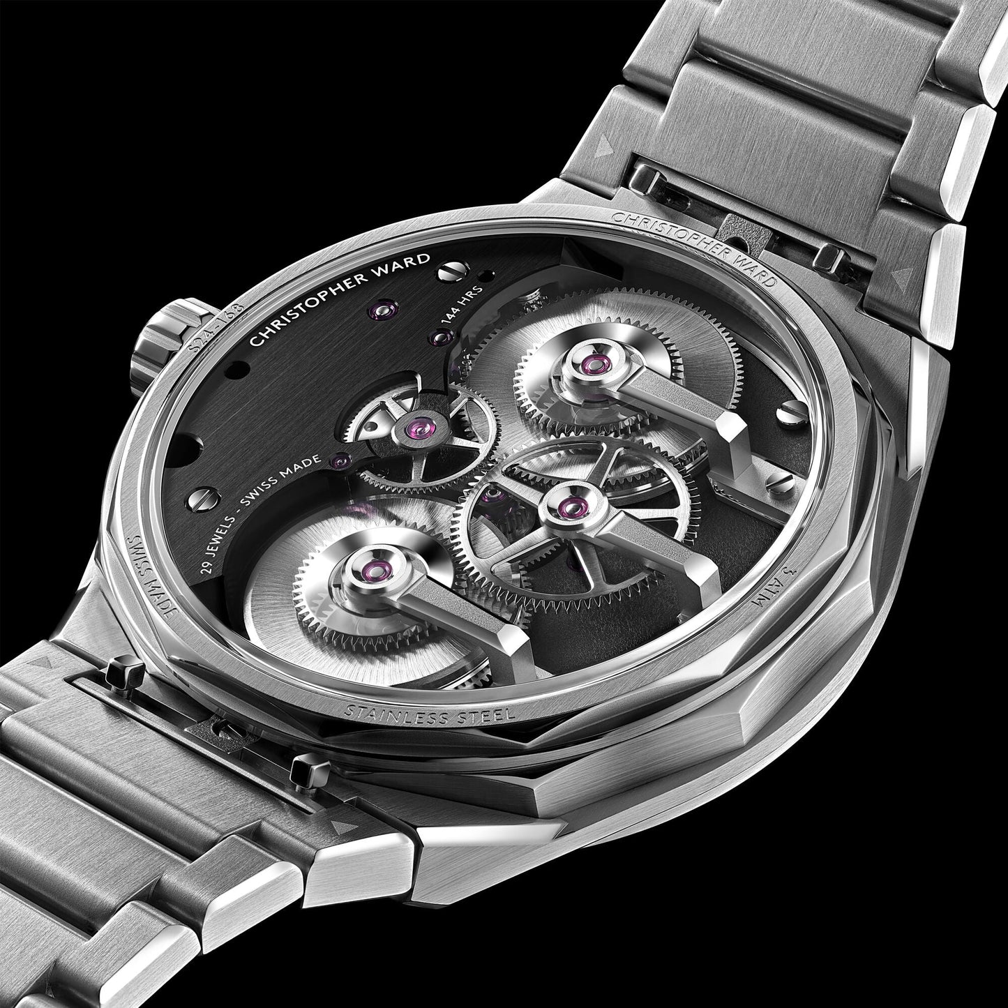 The C12 Loco 41mm Ursa Black Handwound Steel Bracelet
